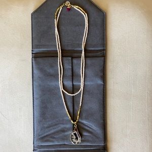 Beaded geode necklace